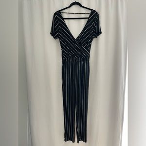 Women’s Express Black & Gold Stripe Jumpsuit